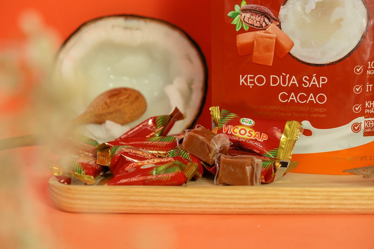 Kẹo dừa sáp vị ca cao túi 500g