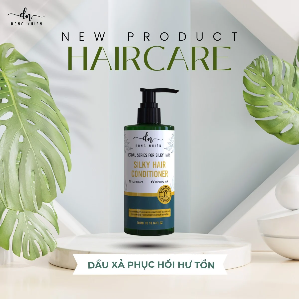 Dầu xả phục hồi hư tổn, giảm gãy rụng, giúp tóc mọc dày khỏe Herbal Silky Hair DongNhien